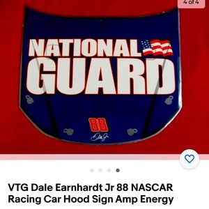 VTG Dale Earnhardt Junior 88 NASCAR Racing Car Hood Sign Amp Energy